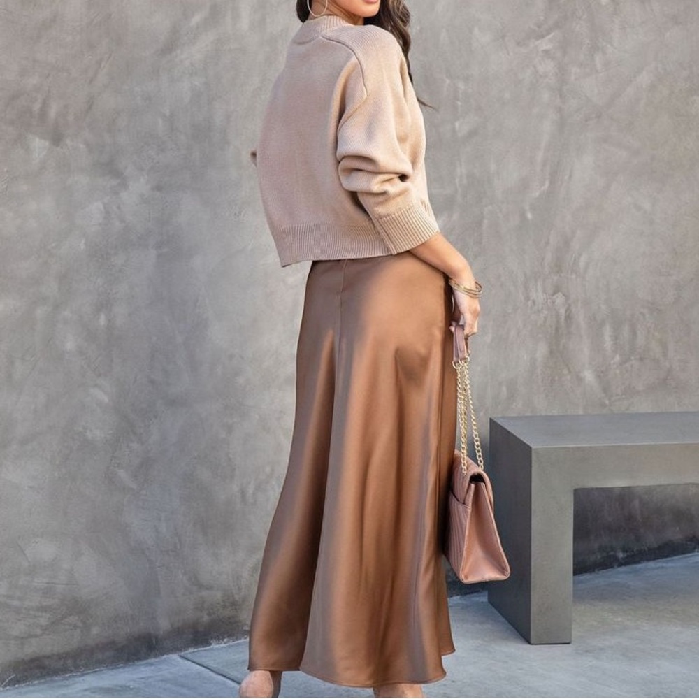 Nicole Miller Tan Maxi Skirt - Picture 2 of 3
